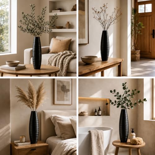 Leewadee Large Floor Vase 20 inches Polyresin for Pampas Grass, Dried Flowers - Image 6