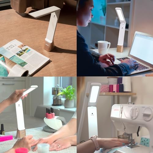 Daylight Company Smart Go Portable Lamp, Ideal for Reading, Light Therapy, Everyday Tasks, Crafts, Desk Work, DIY, Led, Chargeable lamp, 95+ CRI, 1 Count (Pack of 1), White - Image 5