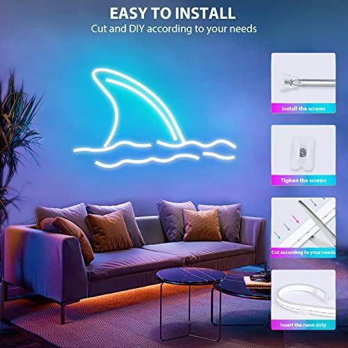 Lamomo RGB LED Strip Lights, Neon Rope with App Control, 16.4ft, Waterproof - Image 6