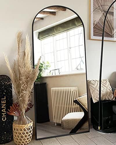 ITSRG Full Length Mirror with Stand, 30"x71" Floor Mirror Freestanding, Arched Wall Mirror, Oversized Mirror Full Length, Black Arch Mirror Full Length, Black by ITSRG