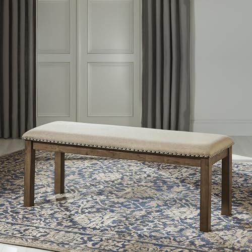 Signature Design by Ashley Moriville Wood Upholstered Dining Bench, Beige - Image 2