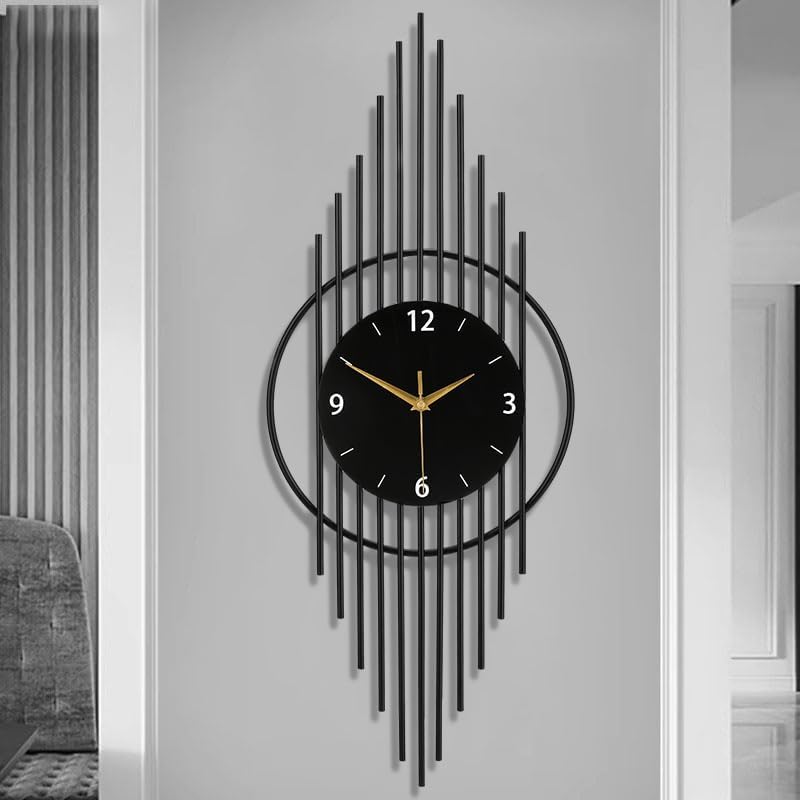 SIN&MI Wall Clock,Decorative Wall Clocks with Silent Quality Quartz Clock Battery Operated,Large Wall Clock for Living Room,Kitchen,Home,Bathroom,Bedroom Wall Decor,11.8x29.5inch,Black by SINMI