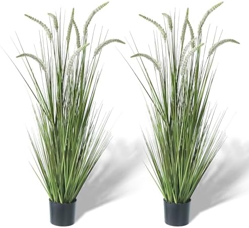 KOL 4ft 2-Pack Artificial Faux Veronica Speedwell Grass, 47in Green Plant by KOL