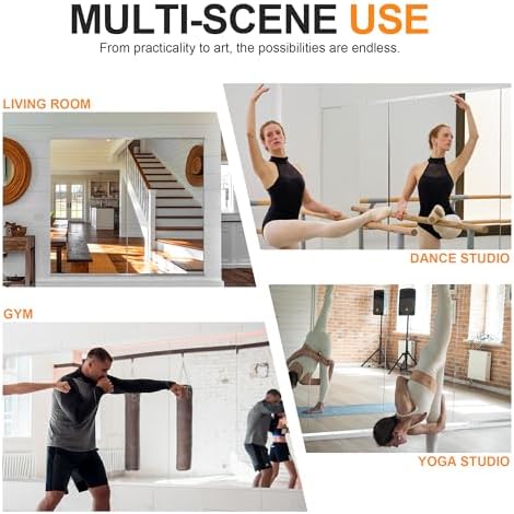 Delma Home Gym Mirror, 48''x28''x2PCS Silver Wall Mounted - Image 5