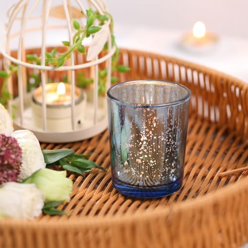 Volens Blue Party Decorations 72pcs, Mercury Glass Votive Candle Holders - Image 5