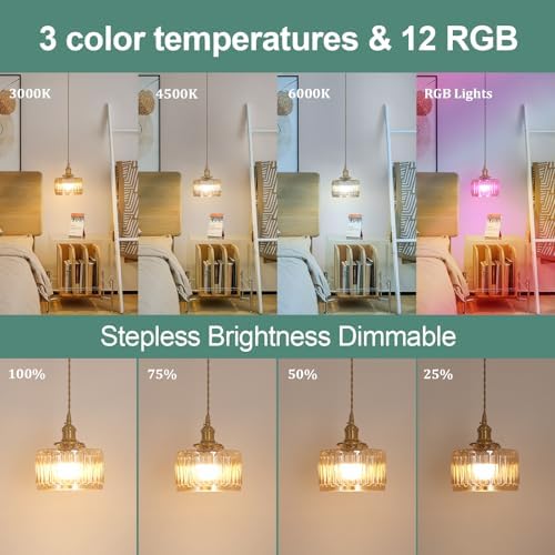 Shenmoyl Battery Operated Pendant Light 5000mAh Rechargeable Chandelier with Remote Control Wireless Adjustable Hanging Amber Striped Light for Kitchen Island Dining Room Hallway - Image 4