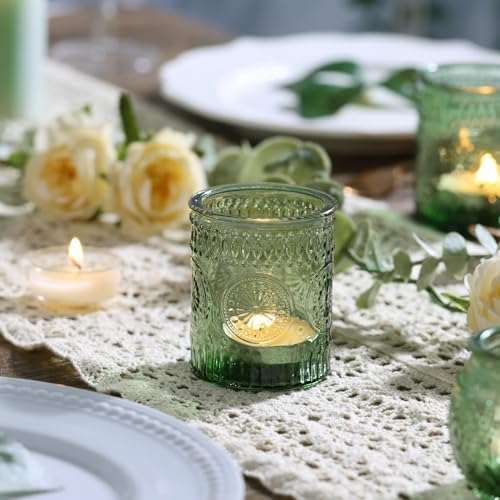 DARJEN 48Pcs Green Votive Candle Holders- Glass Candle Holders Bulk for Flameless LED Tea Waxes, Romantic Candle Holder for Wedding Decor, Various Parties & Dinner Table - Image 6