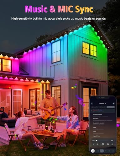 100FT Smart Permanent Outdoor Lights RGB&IC with App/Remote Control - Image 2