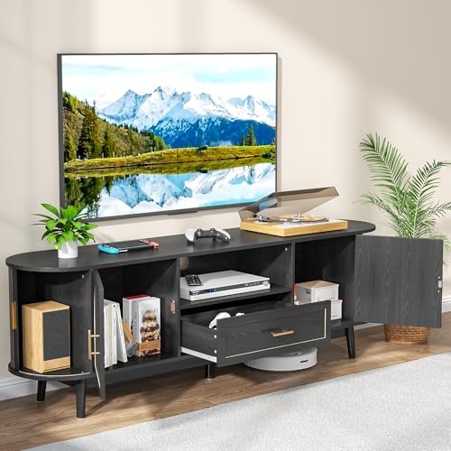 70" Fluted TV Stand for Tvs up to 80" Entertainment Center with Storage - Image 7