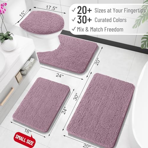 OLANLY Toilet Rugs U-Shaped 20x20, Soft Absorbent Chenille Contour Rugs - Image 2
