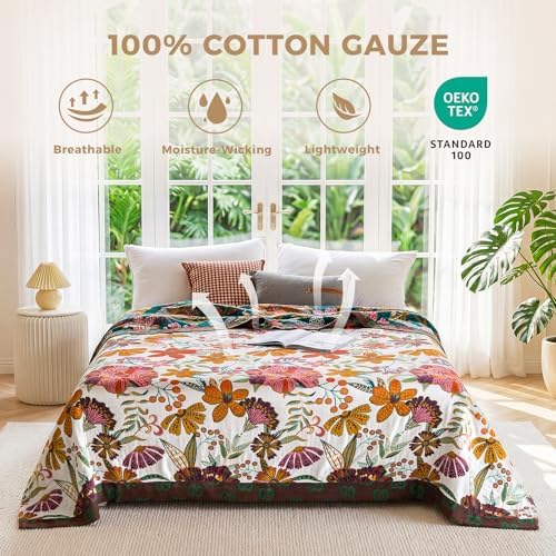 LUTBM Boho Throw Blanket for Bed 60"x80", 100% Cotton Cozy Couch Blankets - Image 2