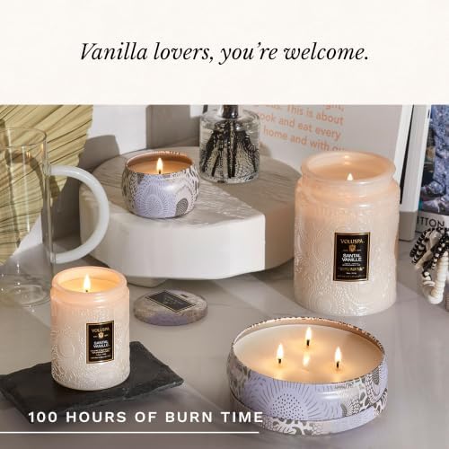 Voluspa Santal Vanille Large Scented Candle Jar 18 Oz, 100 Hr Burn - Image 5