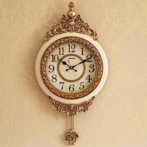 SHISEDECO 29.5" Large Vintage Antique Grandfather Pendulum WallClock,Yellow - Image 2