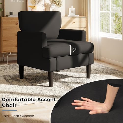 Kromax Accent Chair for Living Room Set of 2, Modern Reading Chair, Black - Image 4