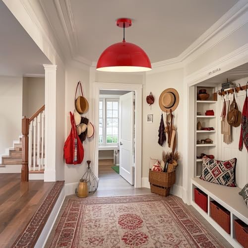 Red Large Pendant Light 2 Packs,19.7inches, Kitchen Pendant Lights, Oversized Island Pendant Lights, Farmhouse Pendant Light, Pendant Light for Bedroom, Kitchen Island - Image 5