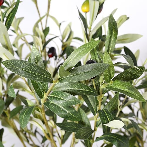 6FT Artificial Olive Tree, Faux Plants Indoor, Fake Tree with Black Pot - Image 4