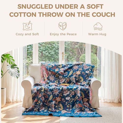LUTBM Boho Throw Blanket for Couch 50"x60", Cotton Decorative Bed Throw - Image 4