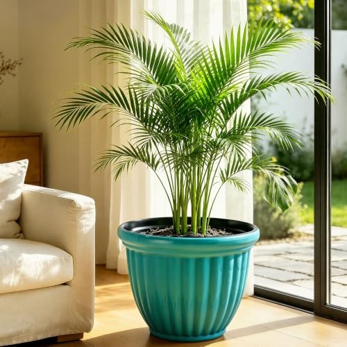 Autodaya 15" Large Planters For Outdoor Plants Set Of 2 Plastic Flower Pots - Image 2
