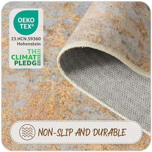 Beige Gold Washable Rug 5x7 Area Rugs for Living Room Bedroom Carpet - Image 5
