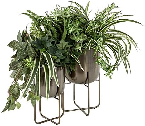 Deco 79 Metal Round Planter with Removable Stand, Set of 2 16", 13"H, Black - Image 6