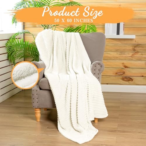 Buryeah 12 Pcs Flannel Blankets Bulk,Fall Outdoor Wedding, Light Beige - Image 2
