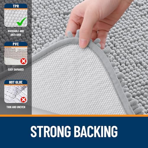 OLANLY Bathroom Rugs 32x20, Extra Soft Absorbent Chenille Bath Rugs - Image 6