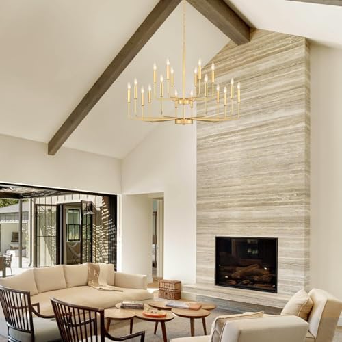 Gold Chandeliers for Dining Room Light Fixture，D44 Inch - Image 2