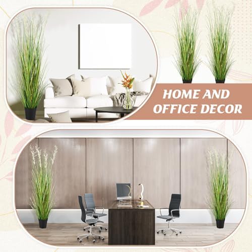 Jexine 2 Pcs 5 ft Tall Artificial Grass Plant Potted Artificial Greenery Floor Plants Faux Pampas Grass Tall in Pot for Housewarming Gift House Garden Bathroom Lobby Outdoor Decoration - Image 6