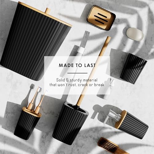 Clara Clark Black Bathroom Set, Shower Curtain Set, Bathroom Accessory Set - Image 5