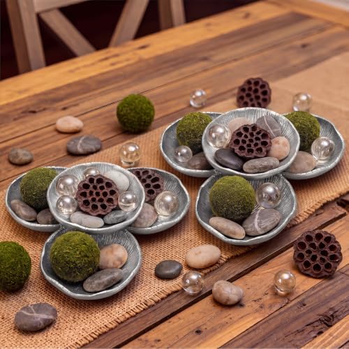 2 Pack Cluster of 4 Serving Trays Silver Small Resin Cluster Bowl - Image 5