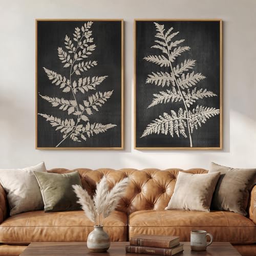 Large Framed Rustic Vintage Botanical Wall Art for Living Room, 24x36 Inch by Cuspin