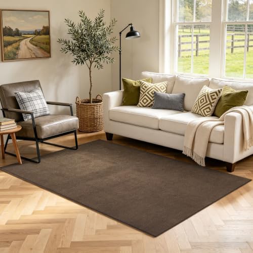 3x5 Beige Brown Solid Area Rug Washable Non-Slip Soft for Bedroom Kitchen by Unknown
