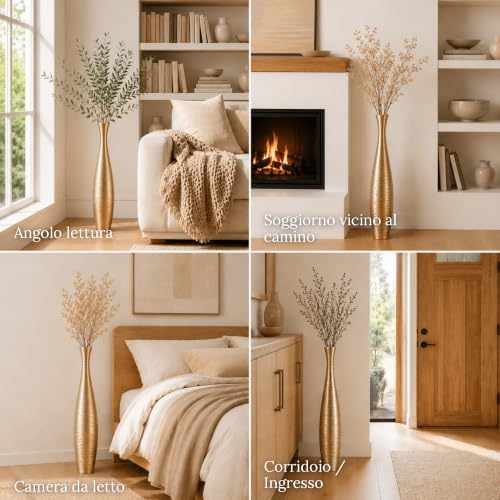 Leewadee Large Floor Vase 34 inches Mango Wood for Pampas Grass, Dried Flowers - Image 4