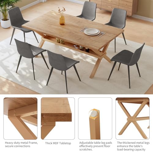 HIPIHOM Dining Table Set for 4,Kitchen Table with Dining Chairs - Image 4
