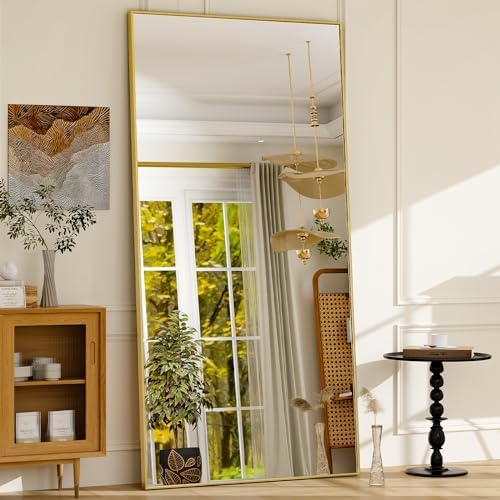 GLSLAND 76"x34" Full Length Mirror Large Rectangle Full Body Mirror, Gold by GLSLAND