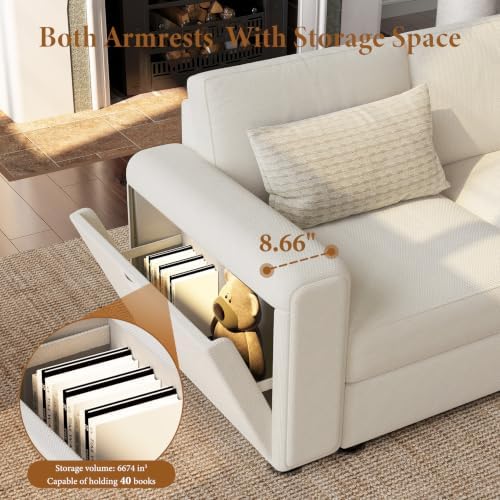 Vesgantti Modular 8-Seater Chenille L Shaped Sectional Sofa, Beige - Image 5