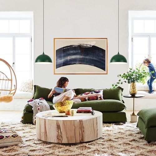 Green Plug in Pendant Light 2 Packs 11.8inch, Farmhouse Pendant Light, Kitchen Pendant Light, Pendant Lights Kitchen Island, Hanging Lights with Plug in Cord for Kitchen 14.7 ft - Image 4
