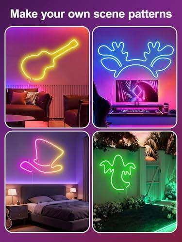 RIYO 32.8FT Neon Rope Lights App Remote Music Sync for Indoor Decor - Image 4