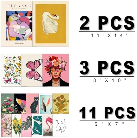 ANERZA 16 PCS Eclectic Wall Art Decor, Modern Maximalist Wall Prints for Bedroom, Posters for Room Aesthetic, Wall Collage Kit Pictures for Living Room, Colorful Dorm Gallery Home Decor - Image 2