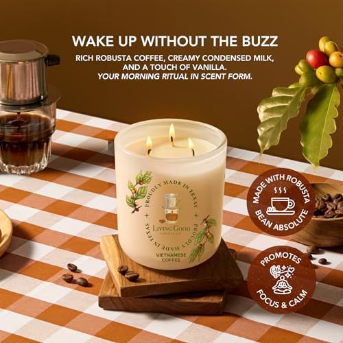 Rich Coffee Beeswax Candle, Roasted Bean & Sweet Vanilla, 90+ Hr, 15 Oz - Image 2
