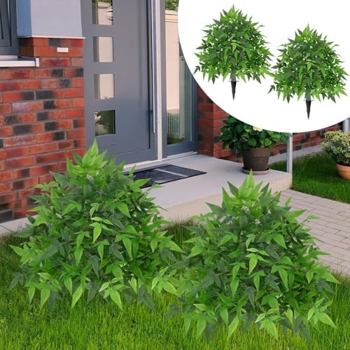Set of 2 Artificial Bamboo Tree with Spike, Topiary Balls Outdoor 24" - Image 5