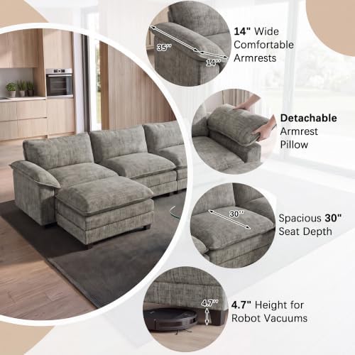 Homall 118.9" L Shaped Cloud Couch, Modular Sectional Sofa for Living Room - Image 4