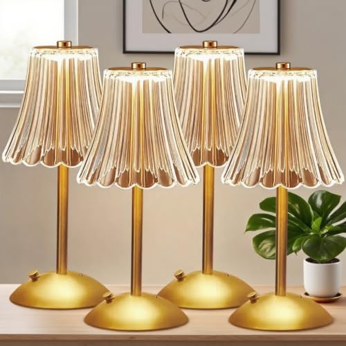 4pack Crystal Cordless Rechargeable LED Table Lamp,3 Colors, Dimmable,2200mAh, Touch Control, Portable Night Light for Bedroom, Restaurant,Christmas Decorations. - Image 2