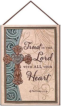 Manual Inspirational Collection Wall Hanging with Verse and Frame, Trust in The Lord, 13 X 18-Inch by Manual+Woodworker