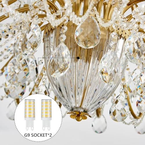 Vintage Large Brown Crystal Chandelier, 18‑Light Candelabra Pendant Ceiling Light Fixture, Maria Theresa Dining Room Chandelier for Foyer Entrance Staircase Lobby Banquet Hall - Image 6
