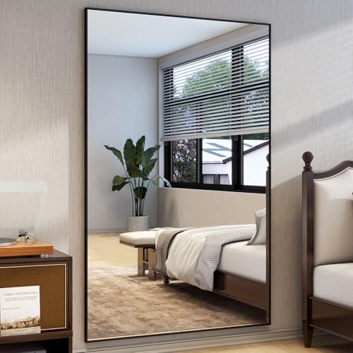 Easly 40"X86" Full Length Mirror with Stand, Black Large Floor Mirror - Image 3