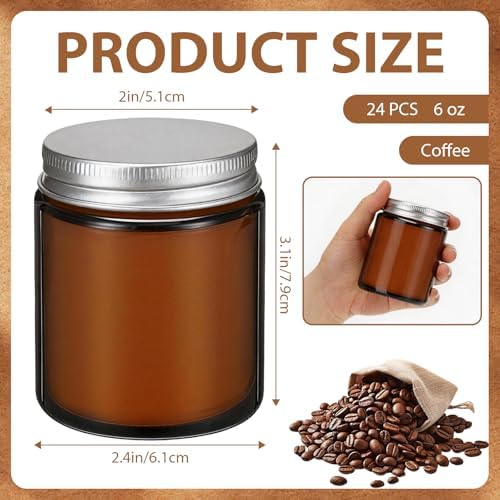 24 PCS 6oz Bulk Mini Scented Soy Candles Gift Set, Coffee Aromatherapy Mason Jar Candles, Long-Lasting Relaxing Candle Favors, Ideal for Home Decor & Holiday Wedding Bulk Gifts - Image 2
