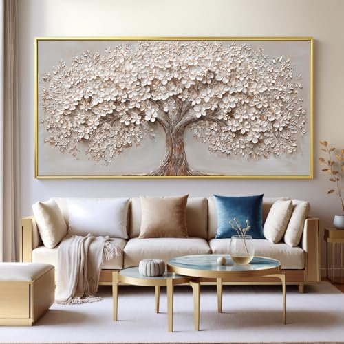 Gold Framed Large Modern Canvas Wall Art Decor Prints Oversized Wall Art Pictures for Living Room Tree of Life Wall Art Prints Artwork for Walls Bedroom Office 29" X 58"Printed Decorative Painting - Image 6