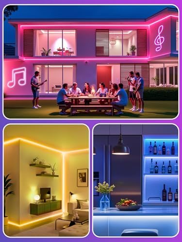 RIYO 20FT Neon Rope Lights App Remote Music Sync for Indoor Decor - Image 6