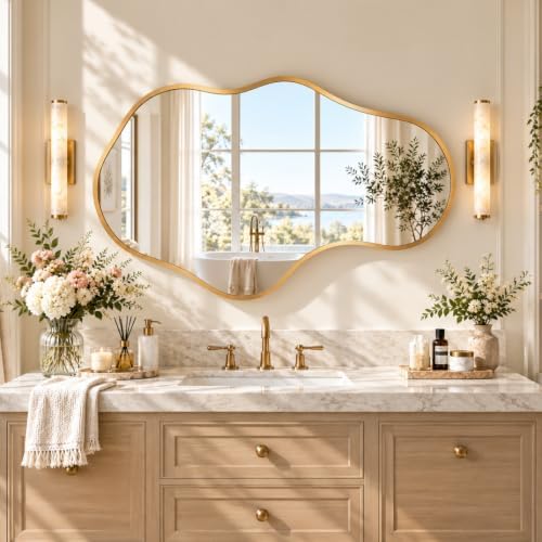 Bathroom Mirror for Over Sink-Gold Room Decor Wall Mirror 22"x 36" by Dorlicecass
